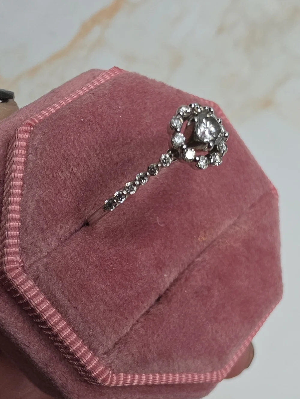Kay Jewlers dainty 10k White Gold Diamond Engagement Ring